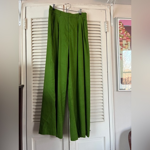 Anthropologie Pants - Anthropologie Maeve Vibrant Green Pleated Front Dress Pants